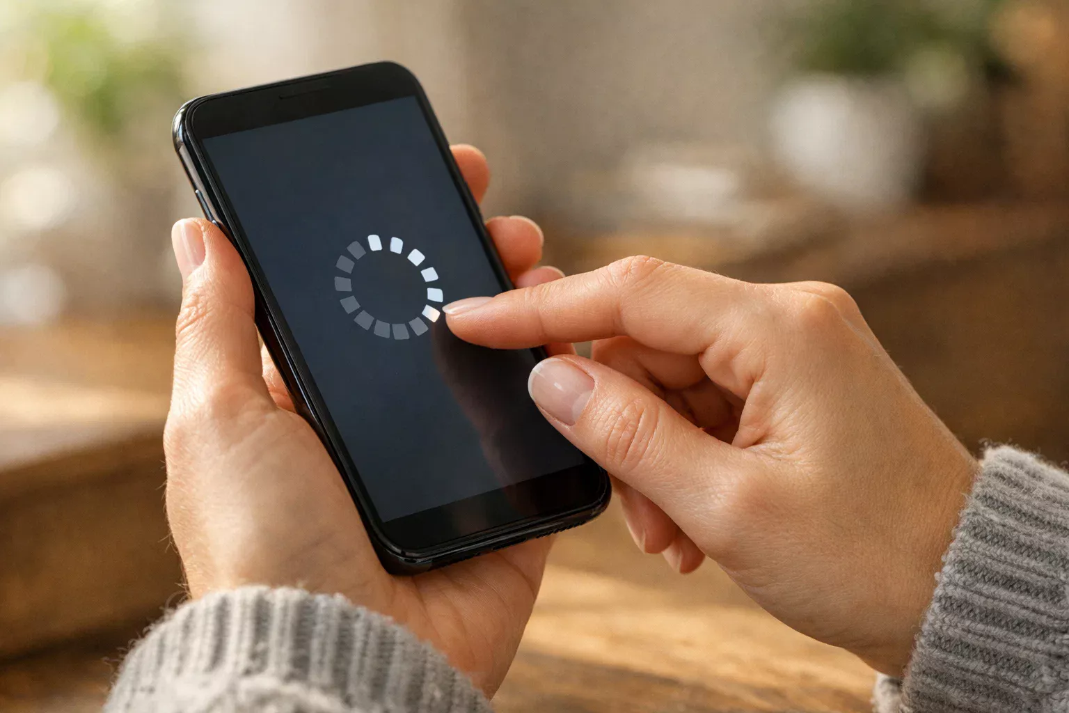 Mani risolvono problema tecnico su smartphone con gesto sicuro