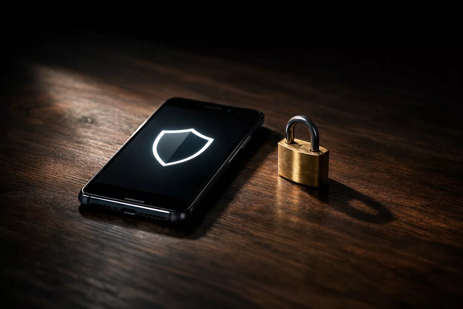 Lucchetto digitale simboleggia protezione dati su smartphone